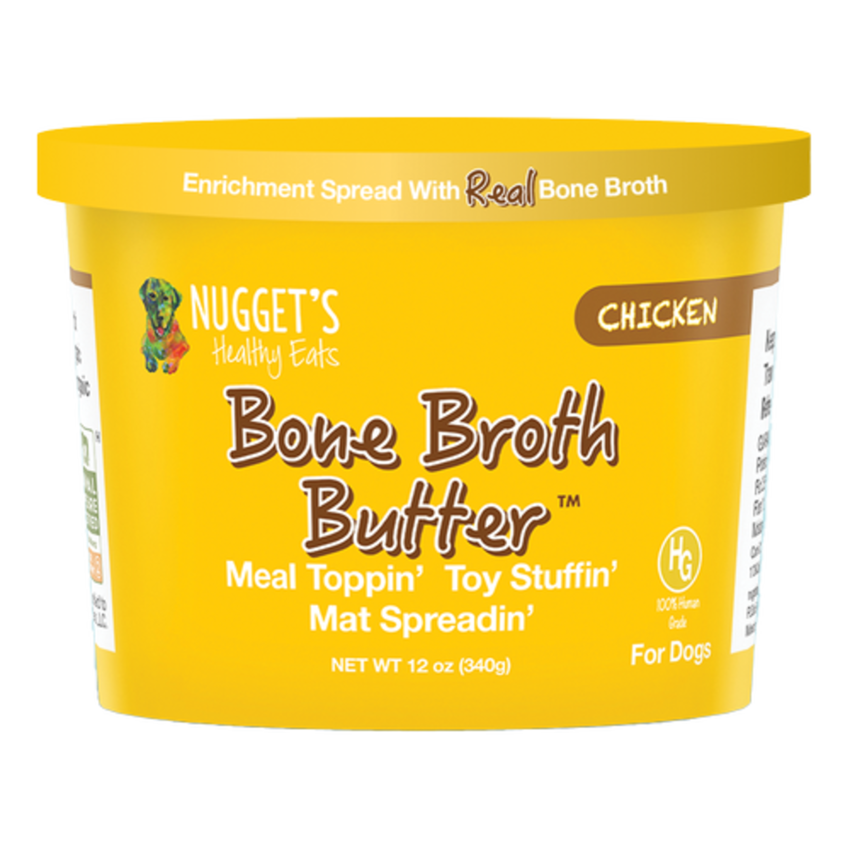 Nuggets Healthy Eats Nugget's Healthy Eats Bone Broth Butter Enrichment Spread 12oz for Food Topping and Interactive Food Toys