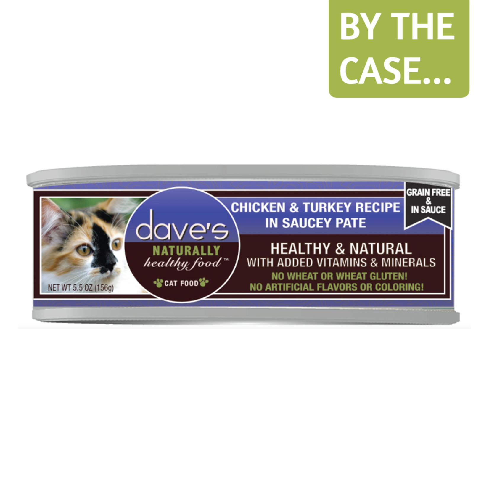 Daves Pet Food Dave's Wet Cat Food Naturally Healthy Chicken & Turkey Recipe in Saucey Pate Grain Free
