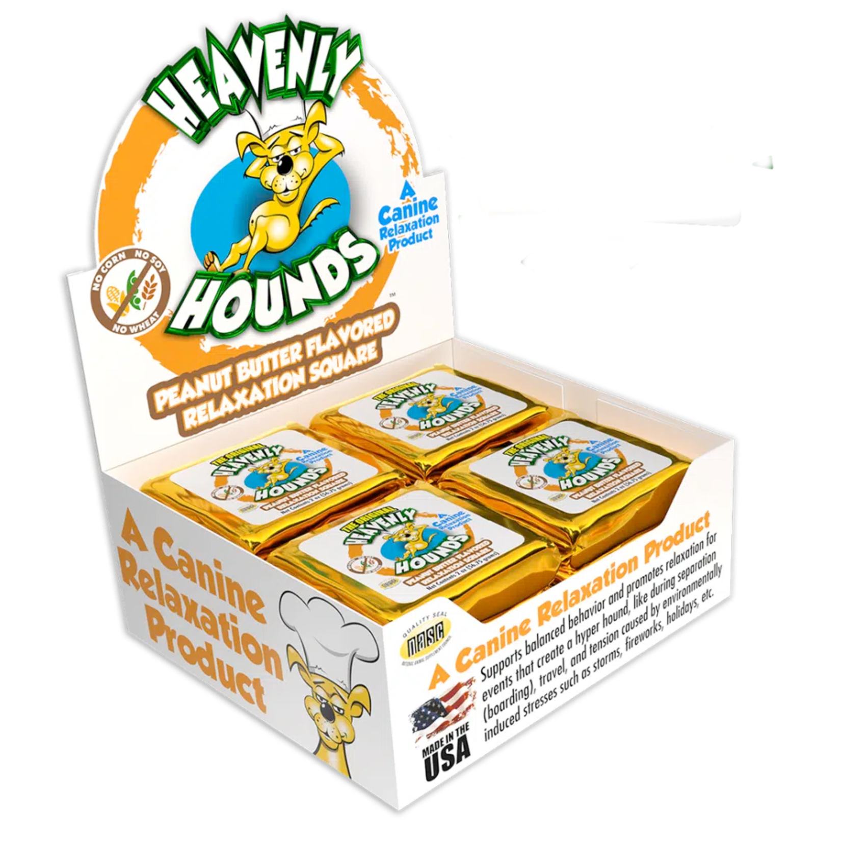 Heavenly Hounds Heavenly Hounds Peanut Butter Relaxation Squares 2oz with Valerian
