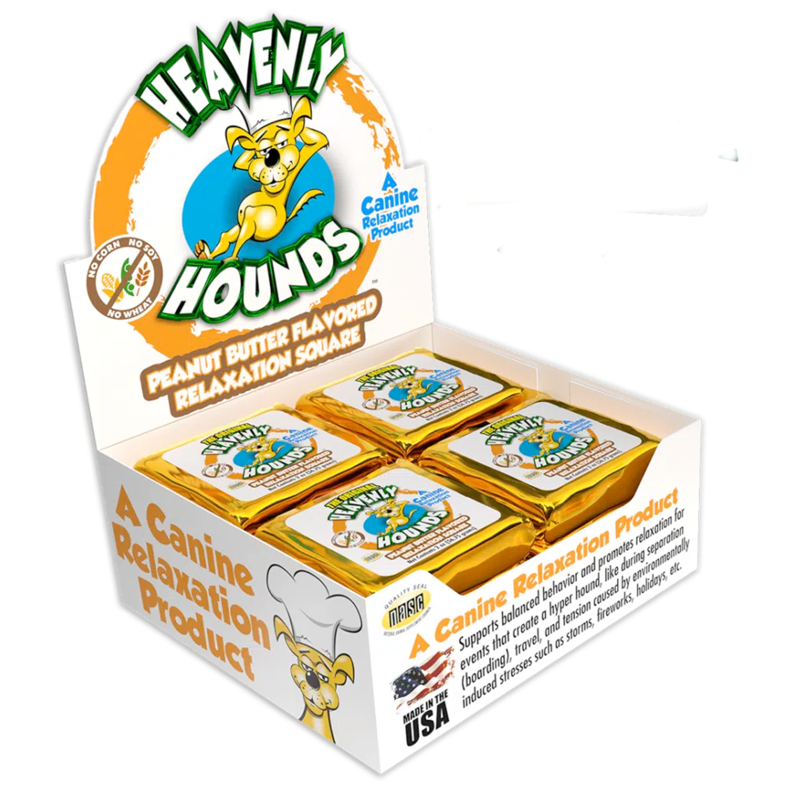 Heavenly Hounds Peanut Butter Relaxation Squares 2oz with Valerian