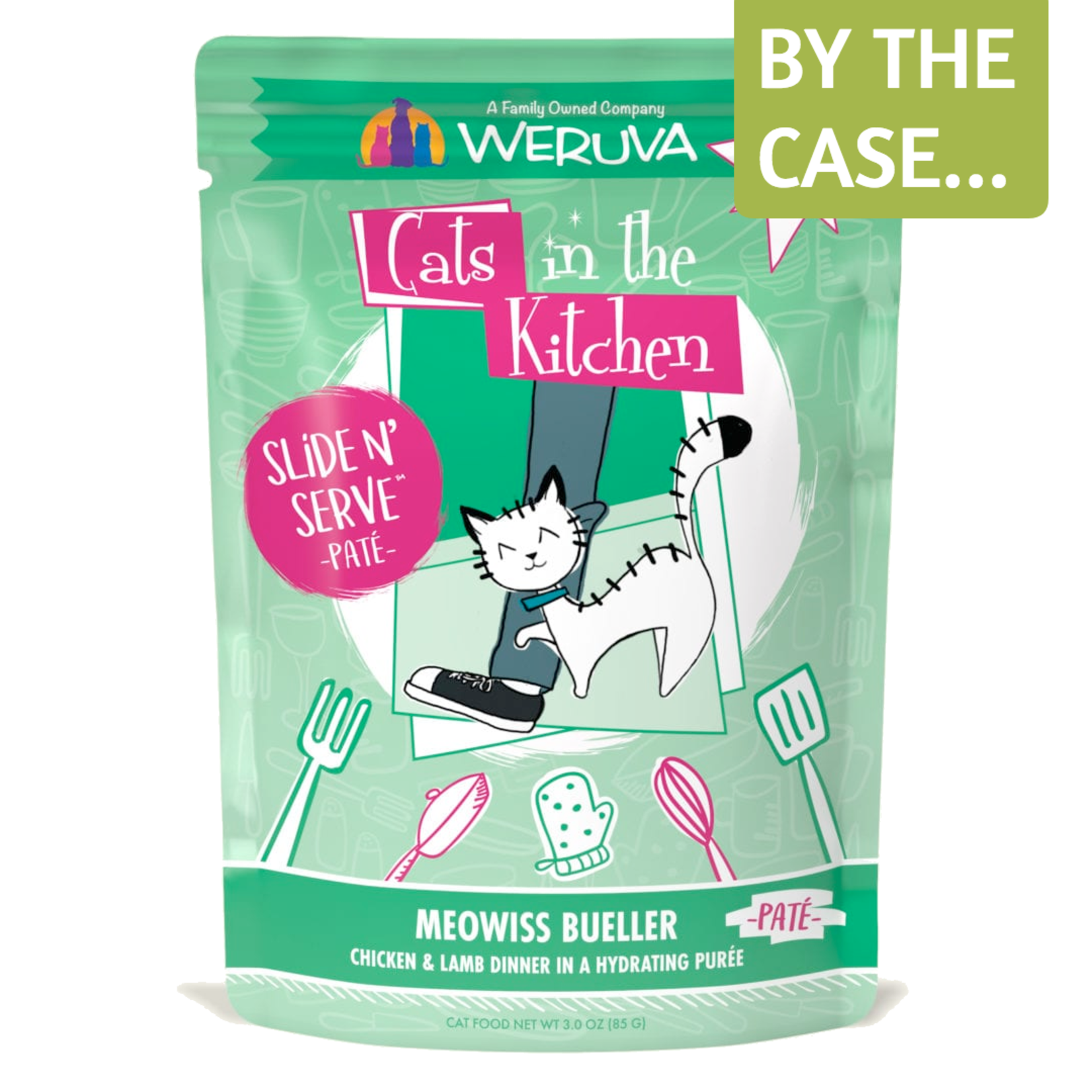 Weruva Weruva Wet Cat Food Cats in the Kitchen Slide and Serve Pate Pouch Meowiss Bueller Chicken and Lamb Dinner 3oz
