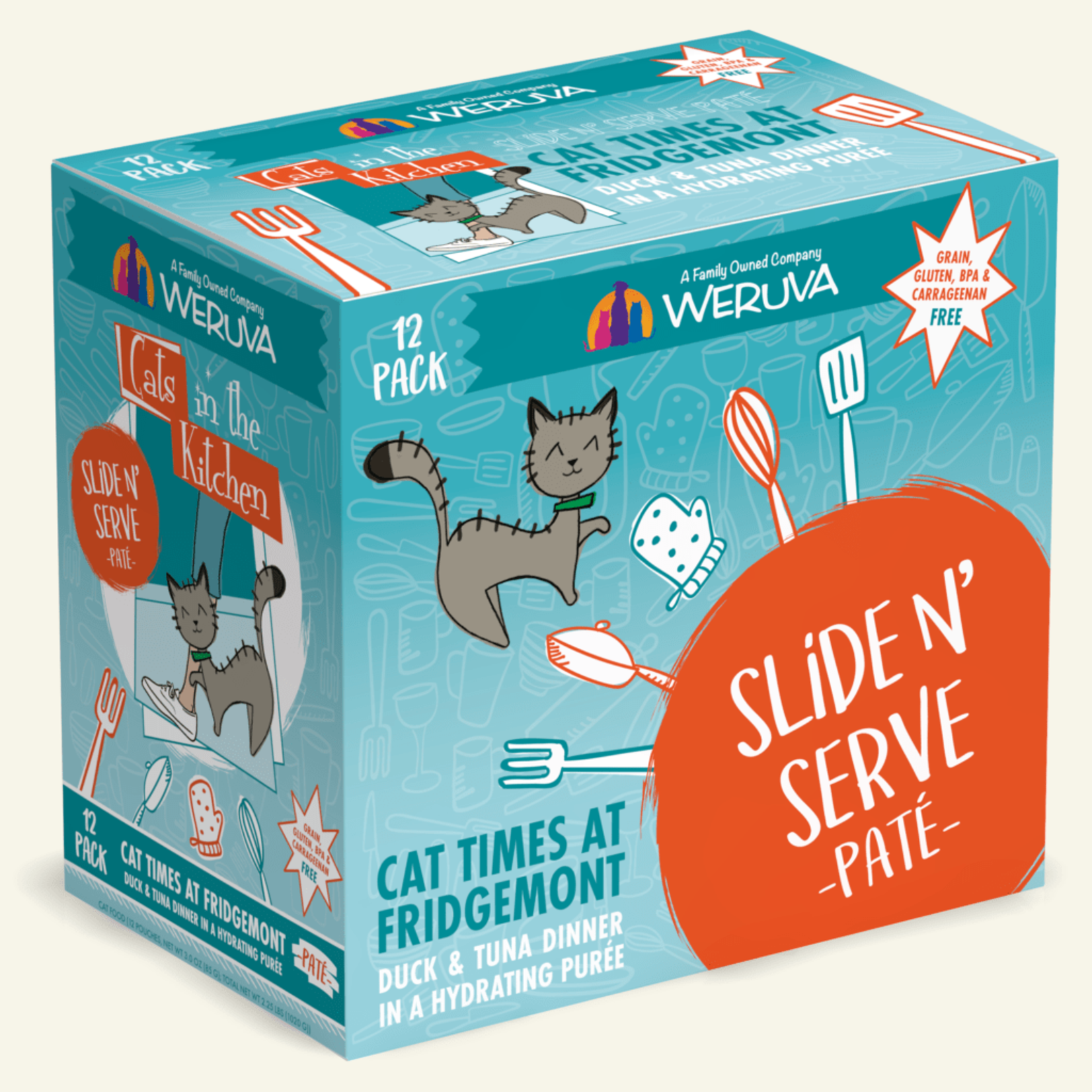 Weruva Weruva Wet Cat Food Cats in the Kitchen Slide and Serve Pate Pouch Cat Times at Fridgemont Duck and Tuna Dinner 3oz