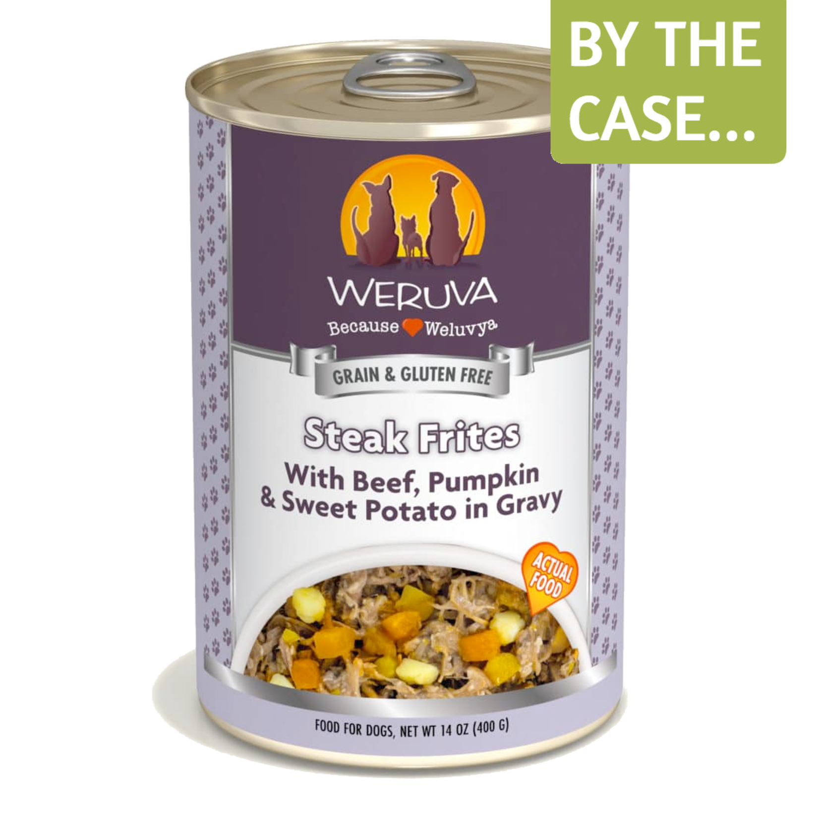 Weruva Weruva Classic Wet Dog Food Steak Frites with Beef, Pumpkin, and Sweet Potato in Gravy 14oz Can Grain Free