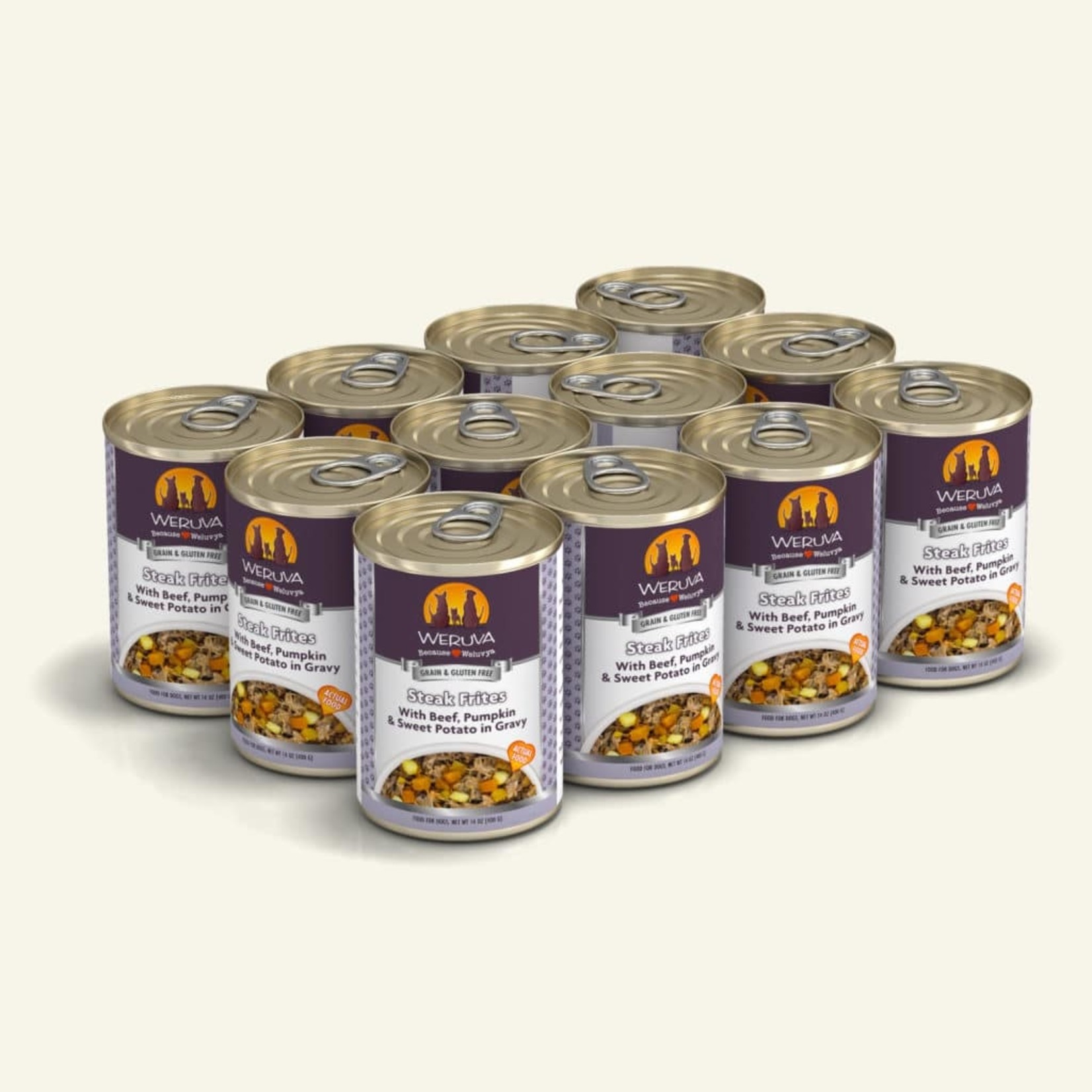 Weruva Weruva Classic Wet Dog Food Steak Frites with Beef, Pumpkin, and Sweet Potato in Gravy 14oz Can Grain Free