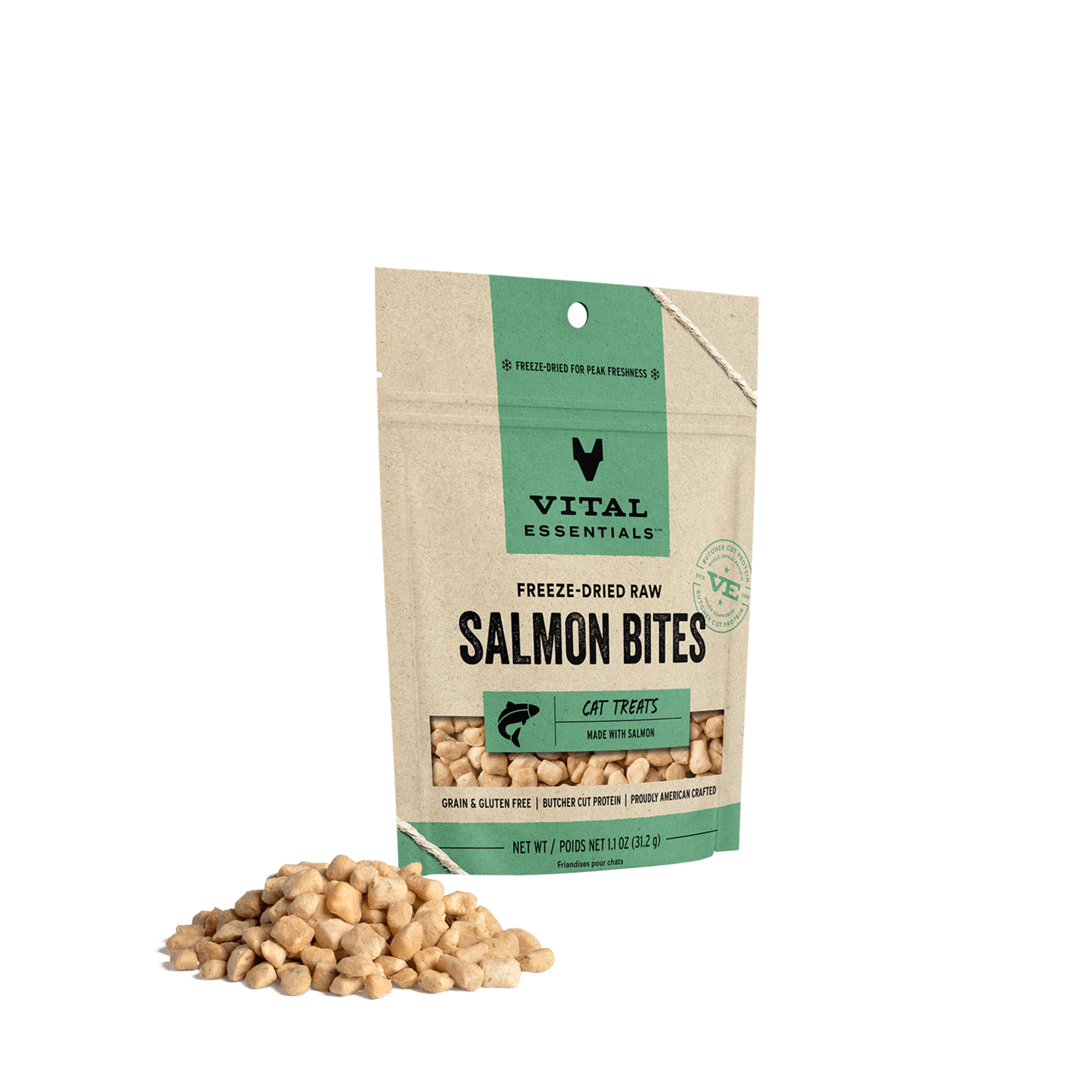 Vital Essentials Vital Essentials Freeze Dried Raw Cat Treats Salmon Bites 1.1oz