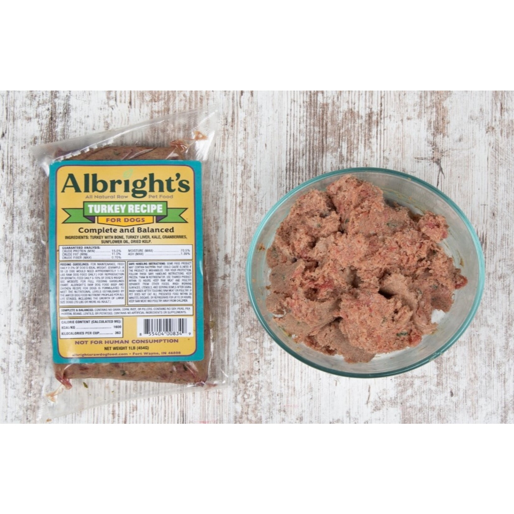 Albrights Albright’s Frozen Raw Dog Food Turkey Recipe