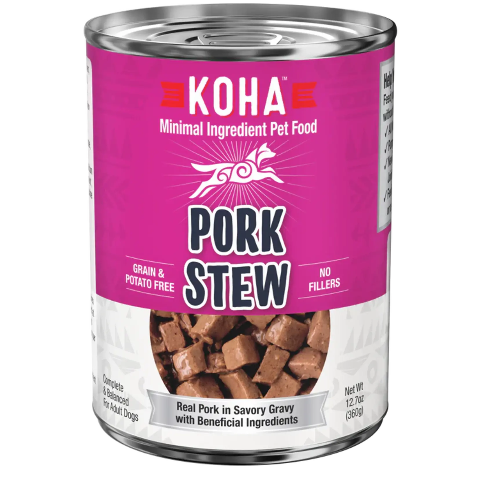Koha Koha Dog Can Minimal Ingredient Pork Stew 12.7oz Grain Free