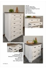 CAB1695 Charleston Tallboy Chest 6 drw W/RG 46.6x22x57.1