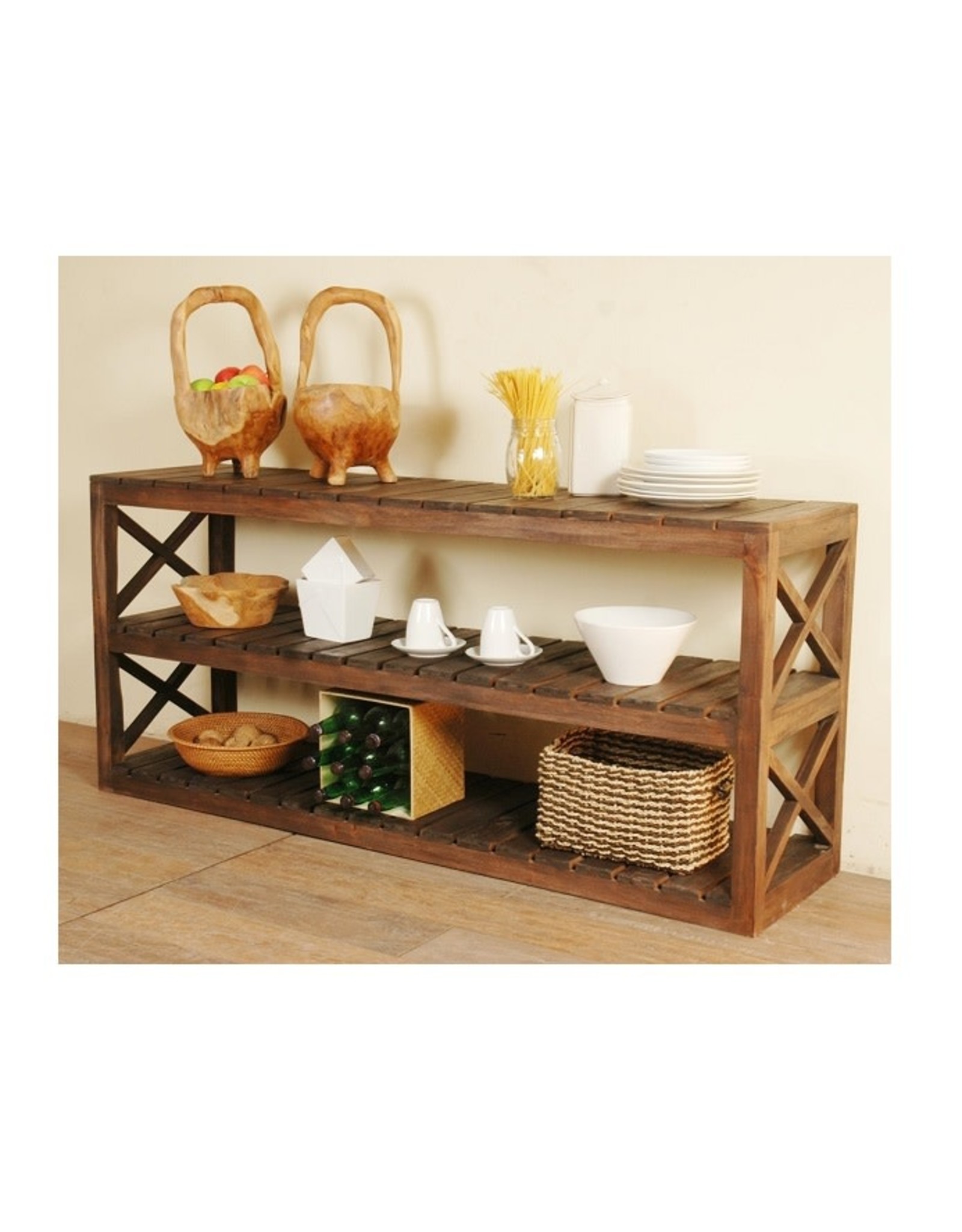 TR02 Console Table 1 Shelf 66.3x17.8x3.02"H