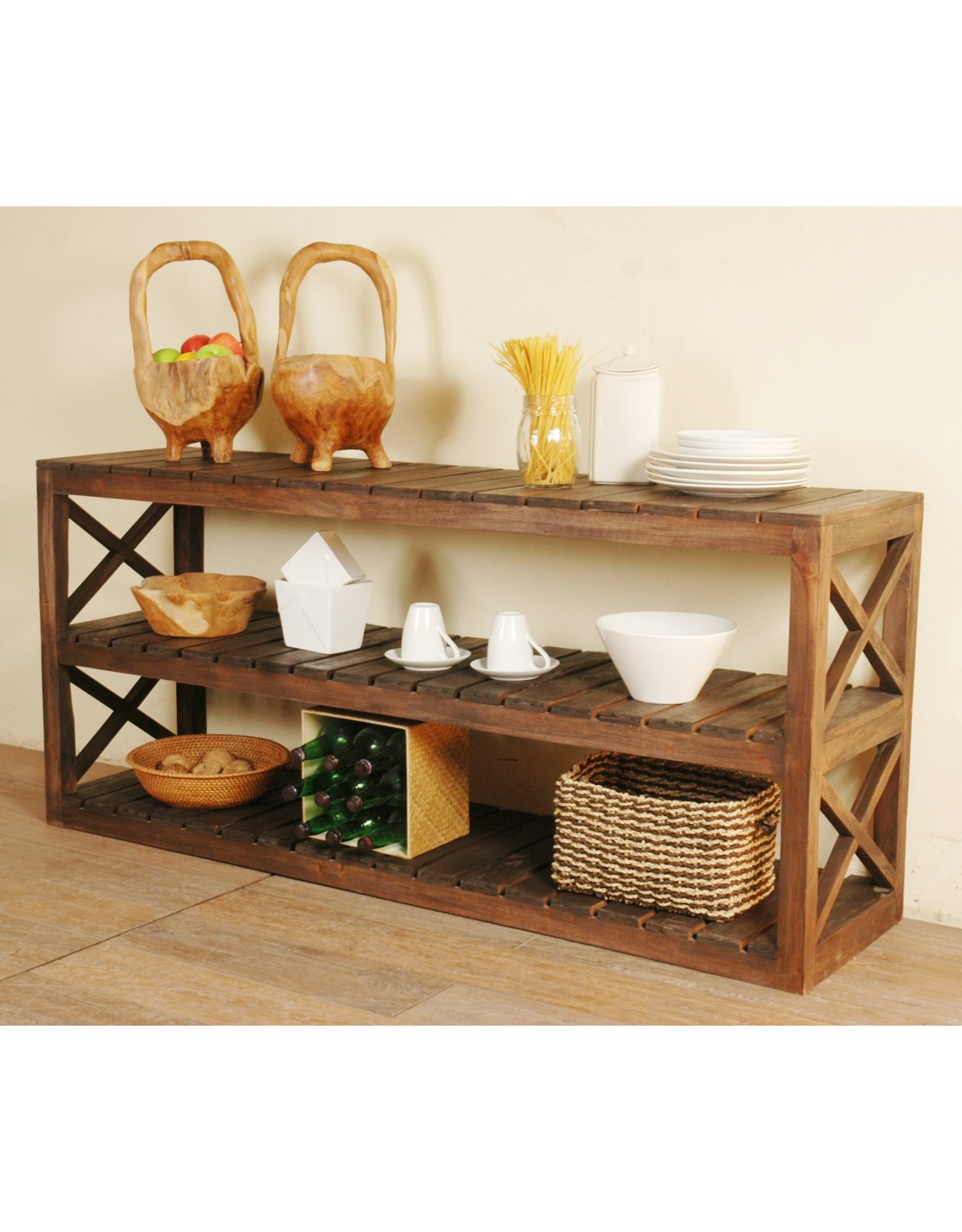 TR02 Console Table 1 Shelf 66.3x17.8x3.02"H