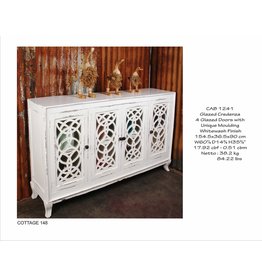 CAB1241 Glazed Credenza 4gd Uniq Moulding 60.8x14.3x35.3"H