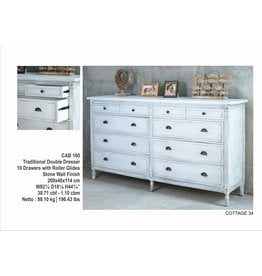 CAB160 Traditional Dbl Dresser 10 drw 82.2x18.1x44.8