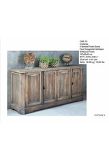 CAB161 Credenza 4 Beveled Panl Doors 77.5x19.6x36.2