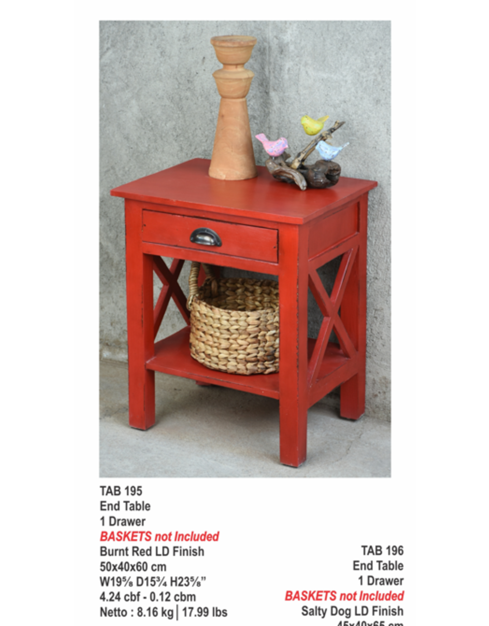 TAB195 End Table 1 Drw 19.6x15.3x23.6