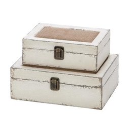 20404 Wood Burlap Box