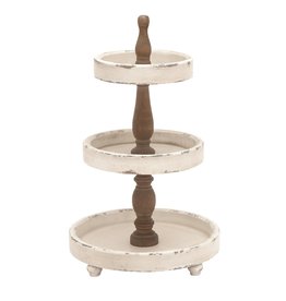 20401 WOOD 3 TIER TRAY 25"H, 15"W