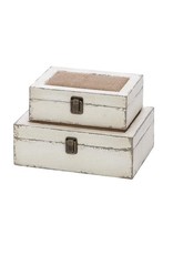 20404 Wood Burlap Box