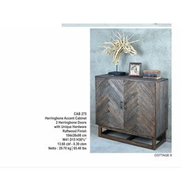 CAB275 Herringbone Accent Cabinet 41 x 15 x 38.6