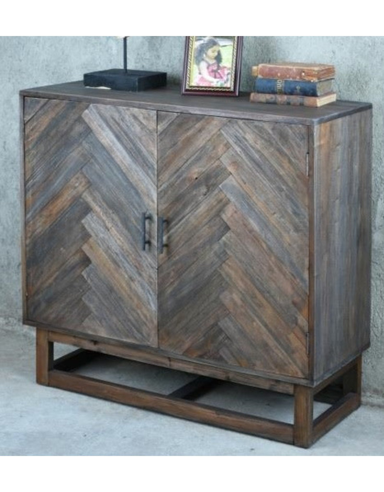 CAB275 Herringbone Accent Cabinet 41 x 15 x 38.6