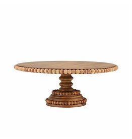 41320011 Beaded Wood Pedestal Tray