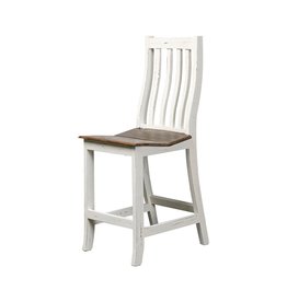 BAN 6  - Counter Height Chair 26" HO Aged White/ Tobacco Seat