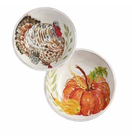 46000175 Fall  Enamel/ Mango Wd Bowl