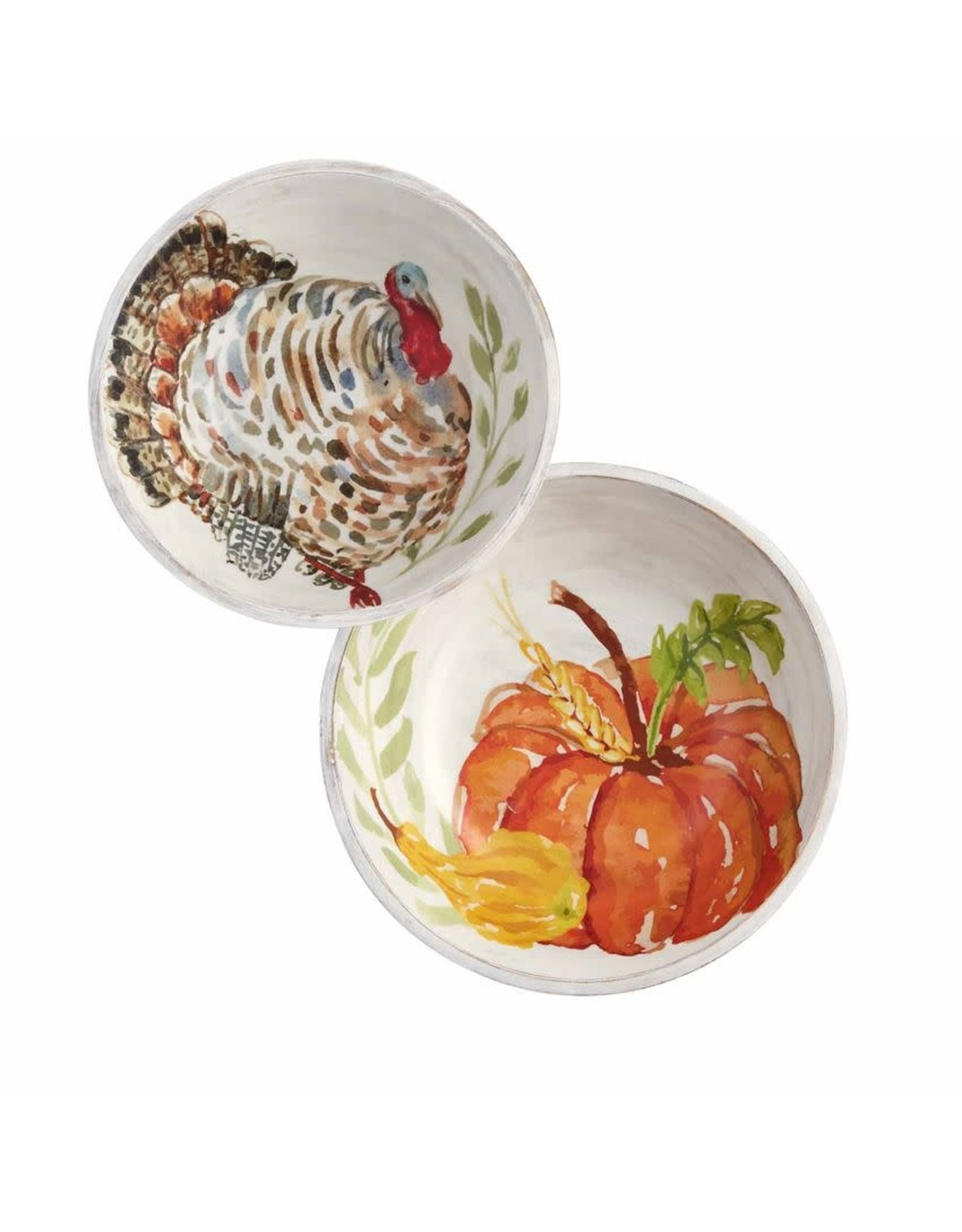 46000175 Fall  Enamel/ Mango Wd Bowl