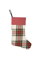 108426 Stocking Cream Plaid