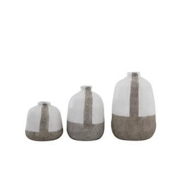 DF1480  Terra Cotta Vase White/Gray