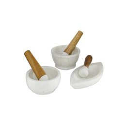 46788 Marble bowl with  Pestle 3 shapes