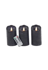 73174 Led Flicker Candle S/3 w/ remote