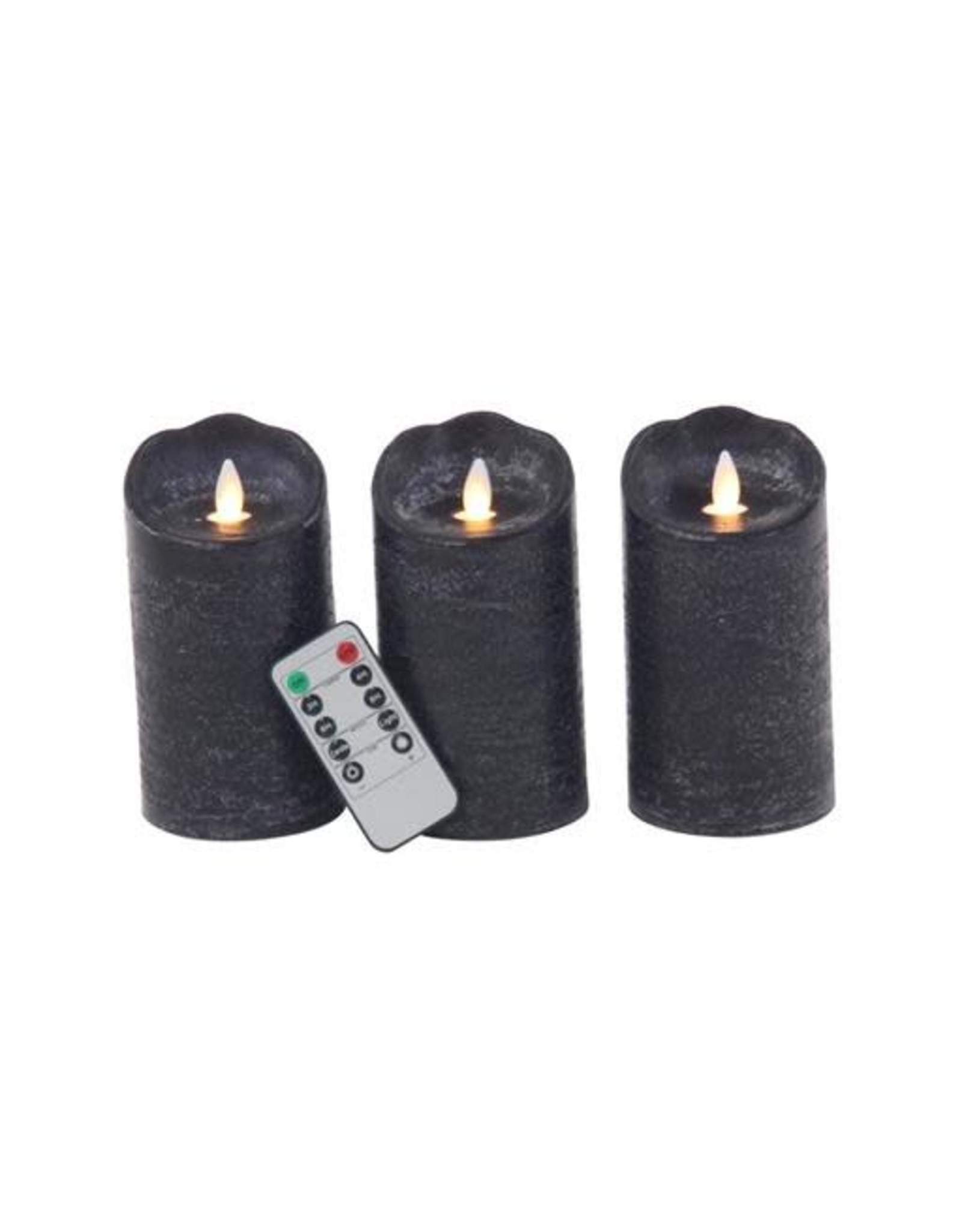 73174 Led Flicker Candle S/3 w/ remote