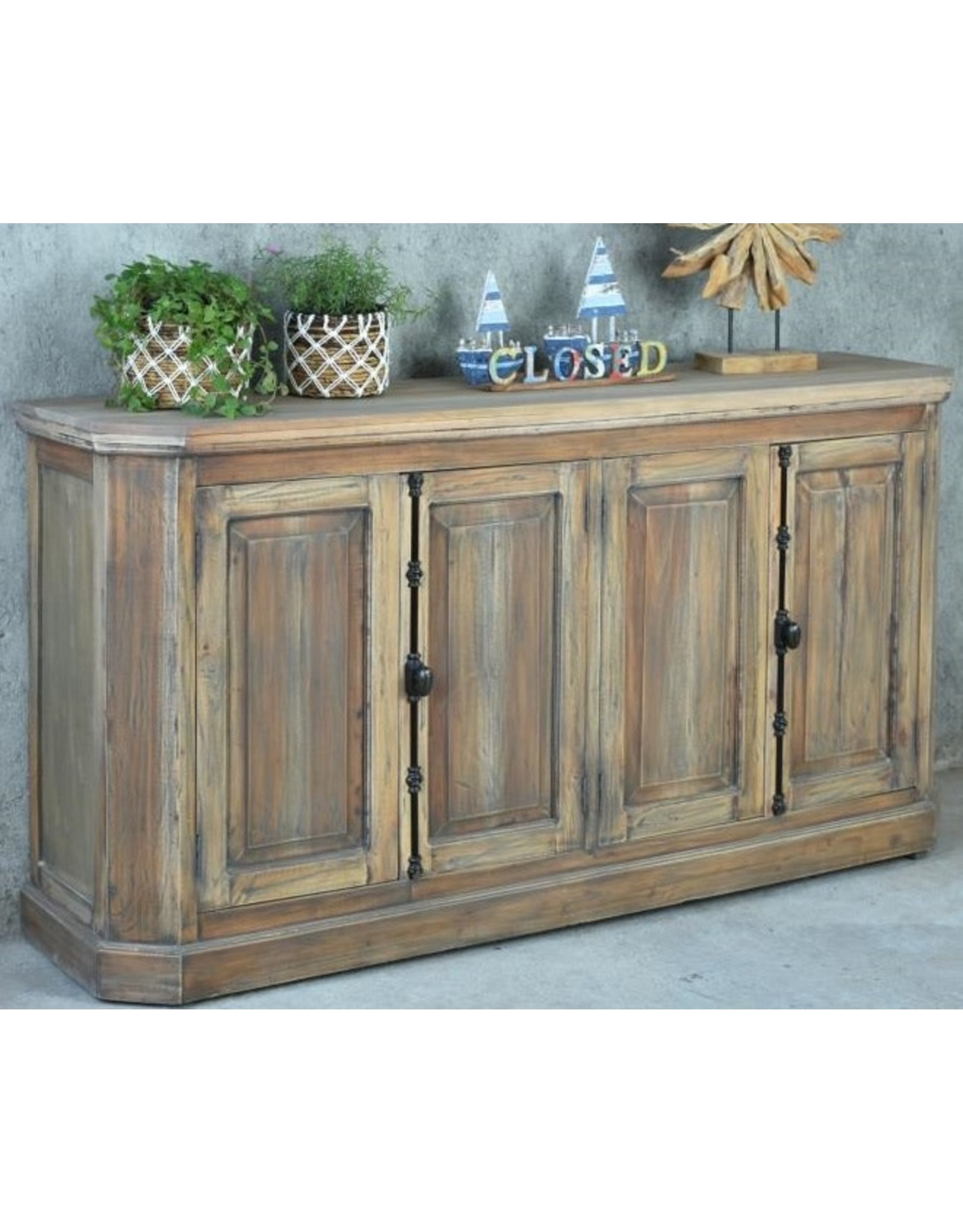 CAB1802 Traditional Farmhouse Sideboard 4 Panel DR 70.1x17.7x36.2