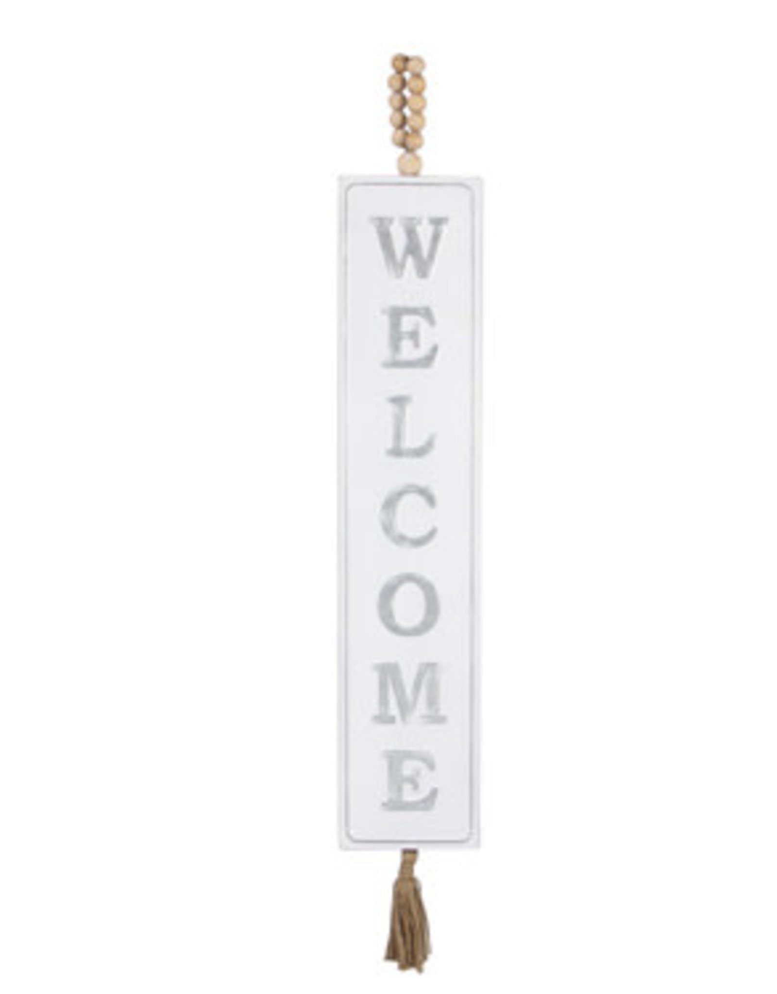 20573 White Washed Vert Welcome Sign