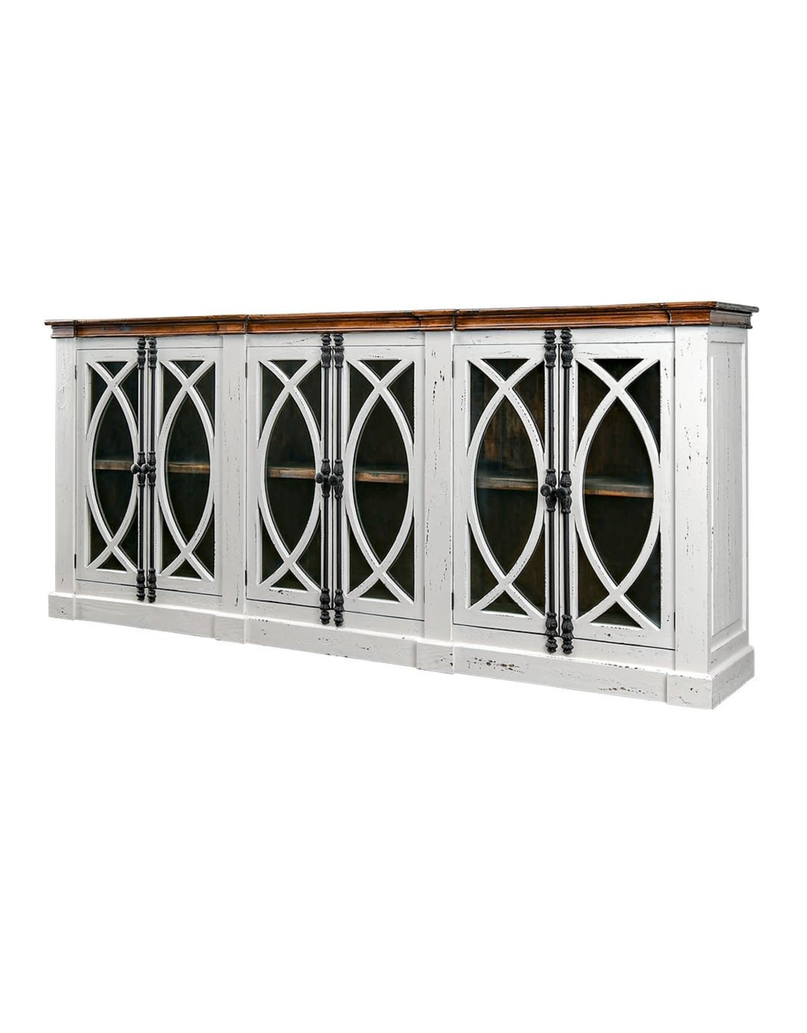 Com 38 6 Dr Glass Front Cabinet 99x18x43