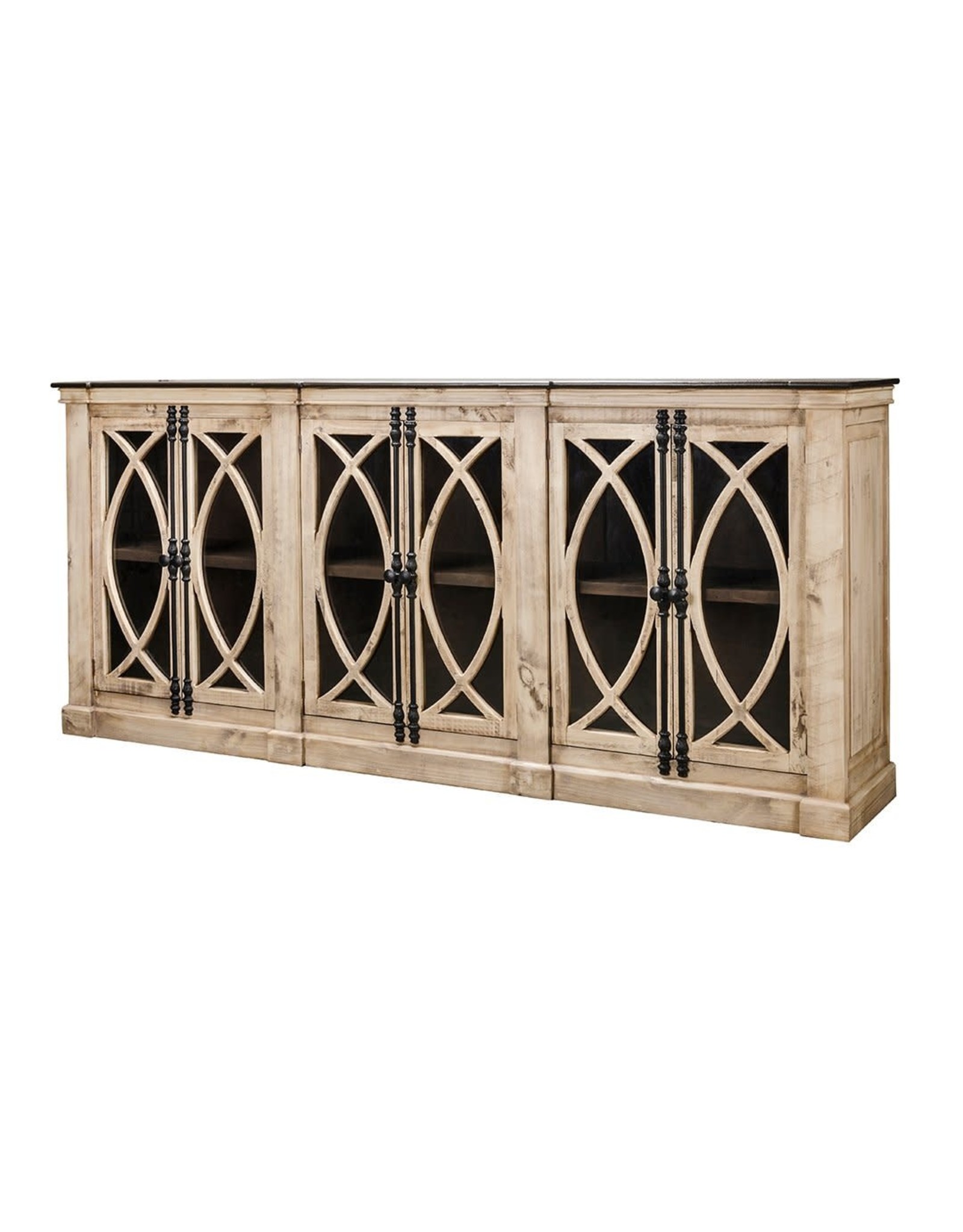 Com 38 6 Dr Glass Front Cabinet 99x18x43