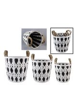 29144-Large Blk/Wht Basket