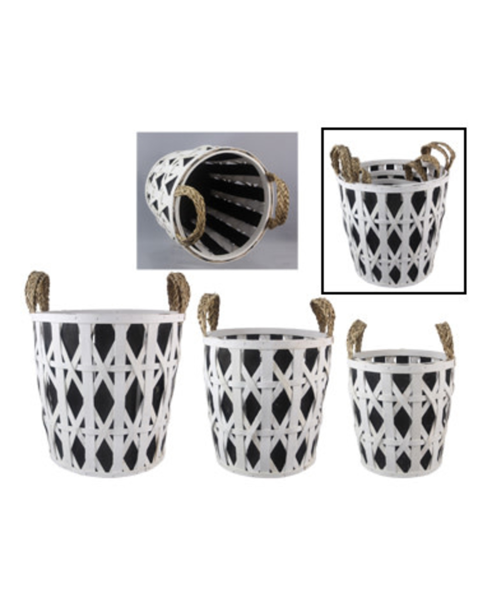 29144-Large Blk/Wht Basket