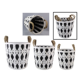 29144-Large Blk/Wht Basket