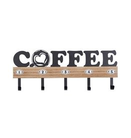 92197 Cer Mtl Wd Wall Hook Coffee