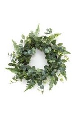 Mixed Foliage Wreath 24"D Polyester