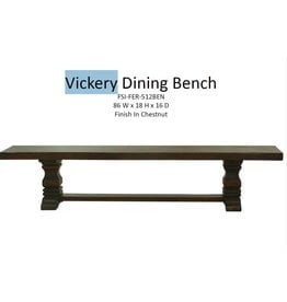 VICKERY DINING BENCH 86W 18H 16D CHESTNUT