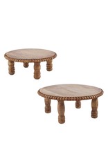 41320032 Beaded Natural Wood Pedestal