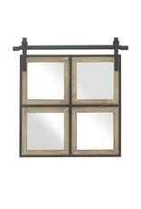 CVTMR1855 Metal and Wood Wall Mirror 21.9x1.2x22.1"