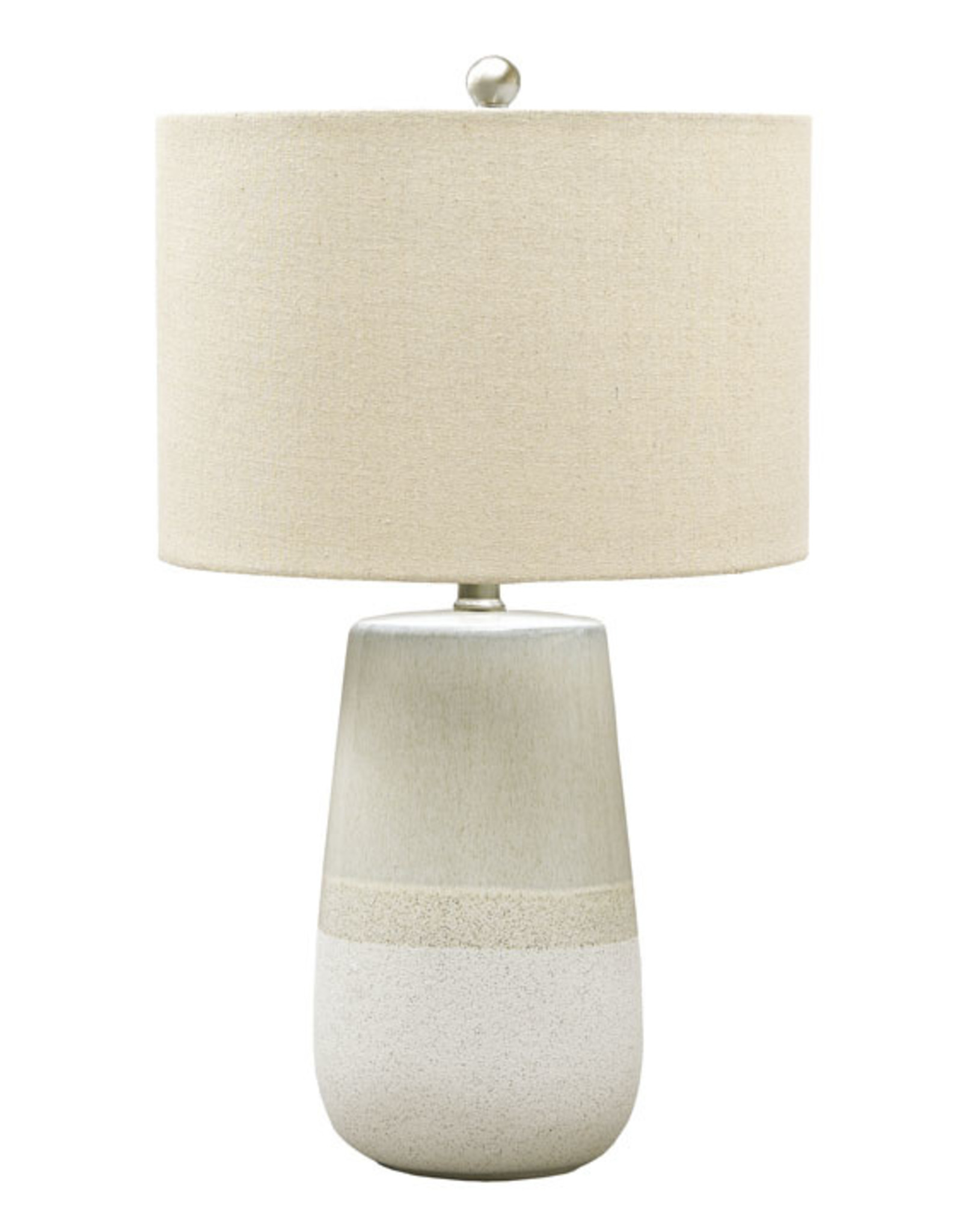 Table Lamp, Ceramic, Beige/wht, 15.5" W x 15.5" D x 26.5" H, Sharon