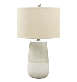 Table Lamp, Ceramic, Beige/wht, 15.5" W x 15.5" D x 26.5" H, Sharon