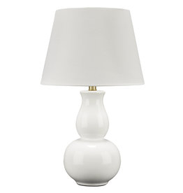 L180144  Ceramic Table Lamp White