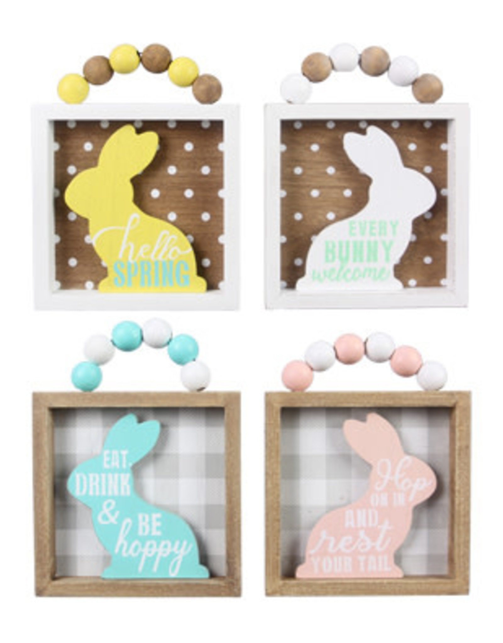 71622 Wd Framed Rabbit Sign 4 styles