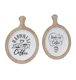 63420 Wd Mtl Wall Sign Coffee 2 Styles