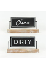 11644 Reversible Wood Sign on Stand Clean/Dirty